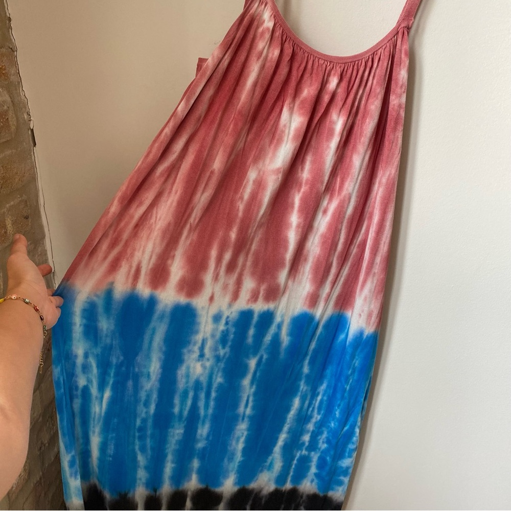 NWT Zara Pink Tie-Dye Maxi Dress size L - Picture 4 of 7